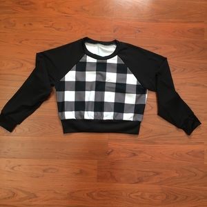 BlackMilk Clothing Plaid Cropped Sweatshirt